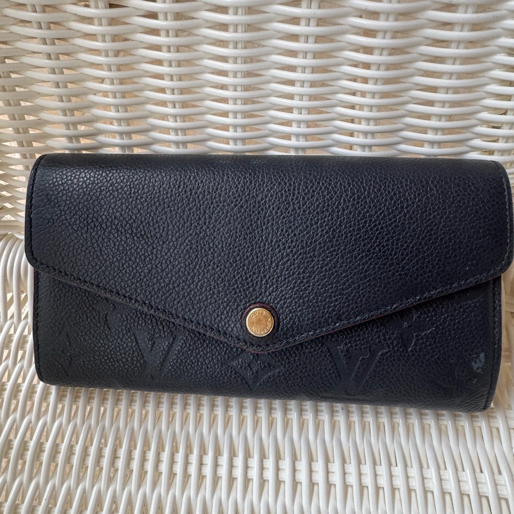 Louis Vuitton Sarah Monogram Empreinte Navy and Red Wallet